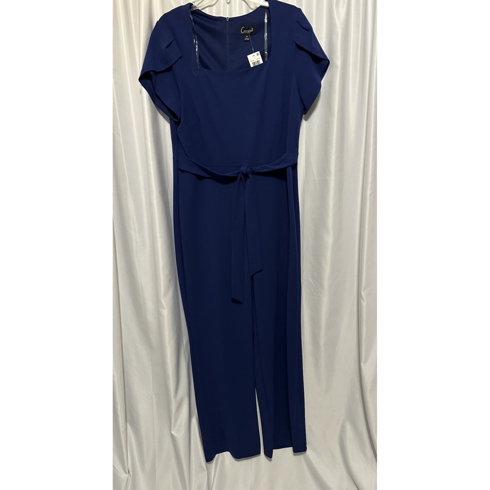 New Connected Apparel Pants Romper Size 14 Blue Square Neck